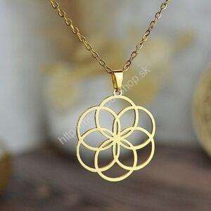 Náhrdelník SEMENO ŽIVOTA zlatý - Chirurgická oceľ