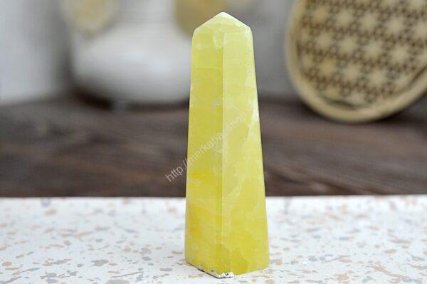 Obelisk  KALCIT Lemon #1 - Radosť, Jasnosť mysle, Hojnosť, Harmonizácia emócií, Sila