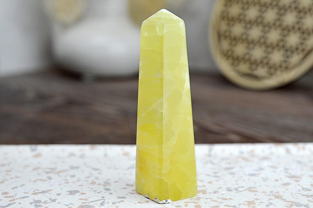 Obelisk KALCIT Lemon #1 - Radosť, Jasnosť mysle, Hojnosť, Harmonizácia emócií, Sila