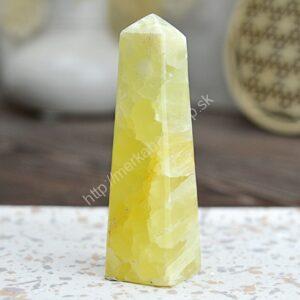 Obelisk  KALCIT Lemon #2 - Radosť, Jasnosť mysle, Hojnosť, Harmonizácia emócií, Sila