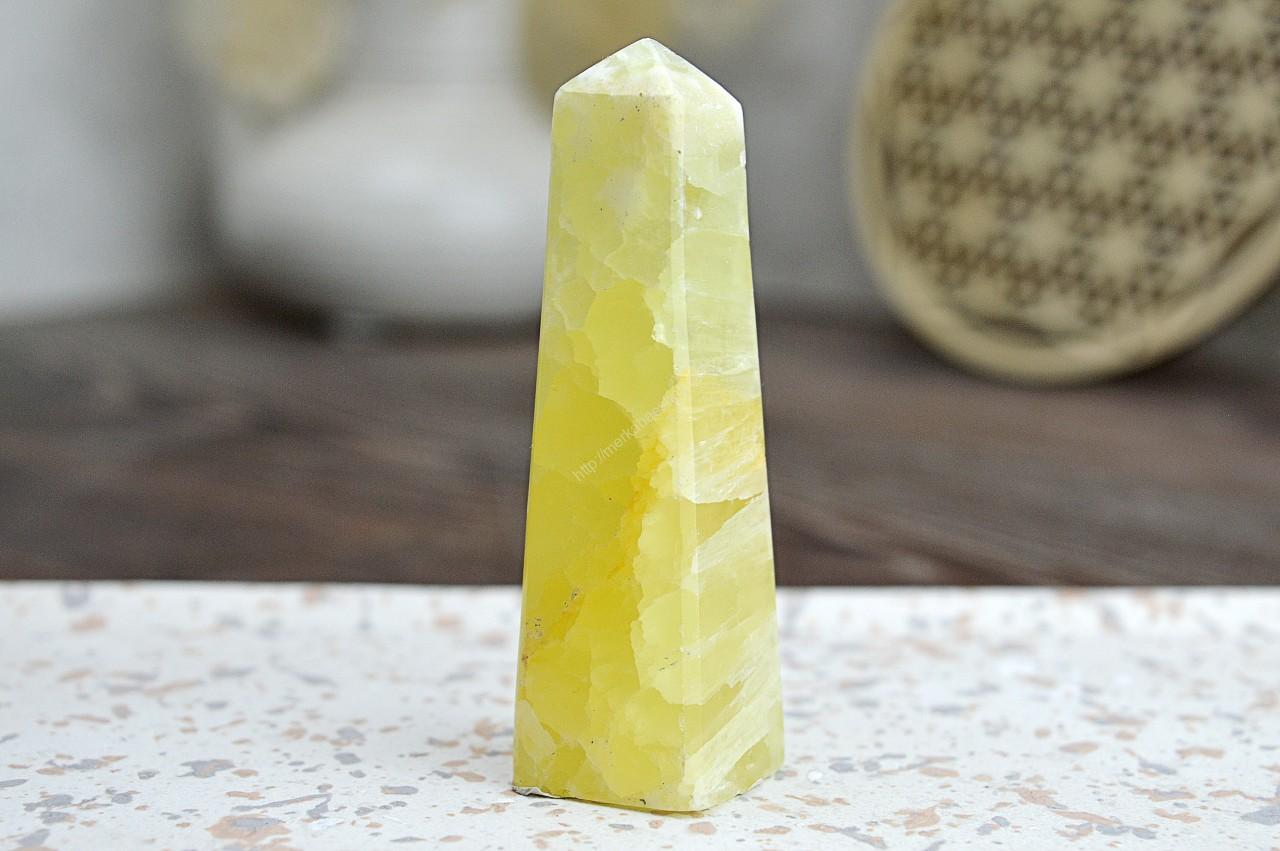 Obelisk KALCIT Lemon #2 - Radosť, Jasnosť mysle, Hojnosť, Harmonizácia emócií, Sila