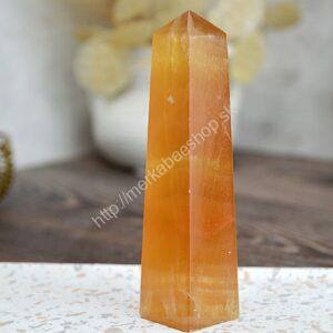 Obelisk  KALCIT Medový #3 - Sebaistota, Odvaha, Očista, Anjeli, Radosť