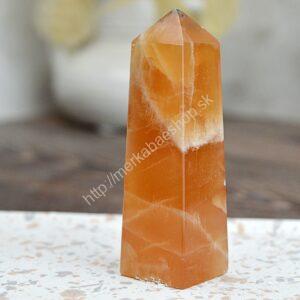 Obelisk  KALCIT Medový #4 - Sebaistota, Odvaha, Očista, Anjeli, Radosť