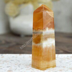 Obelisk  KALCIT Medový #5 - Sebaistota, Odvaha, Očista, Anjeli, Radosť