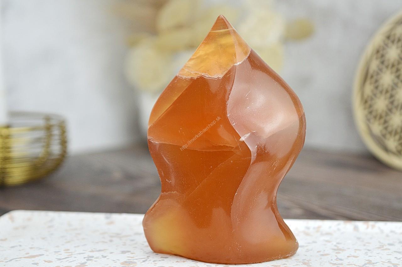 Plameň KALCIT Medový #1 - Sebaistota, Odvaha, Očista, Anjeli, Radosť – Obrázok 2