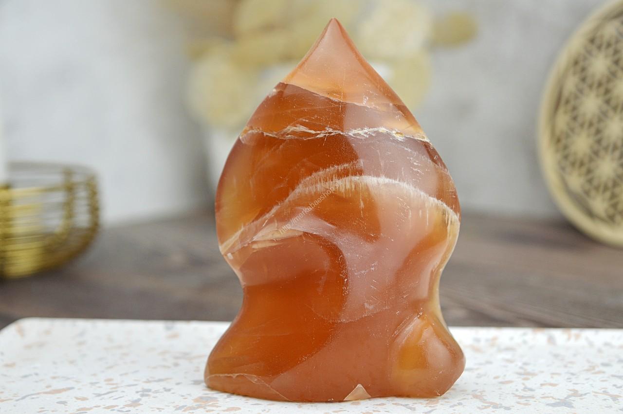 Plameň KALCIT Medový #2 - Sebaistota, Odvaha, Očista, Anjeli, Radosť – Obrázok 2