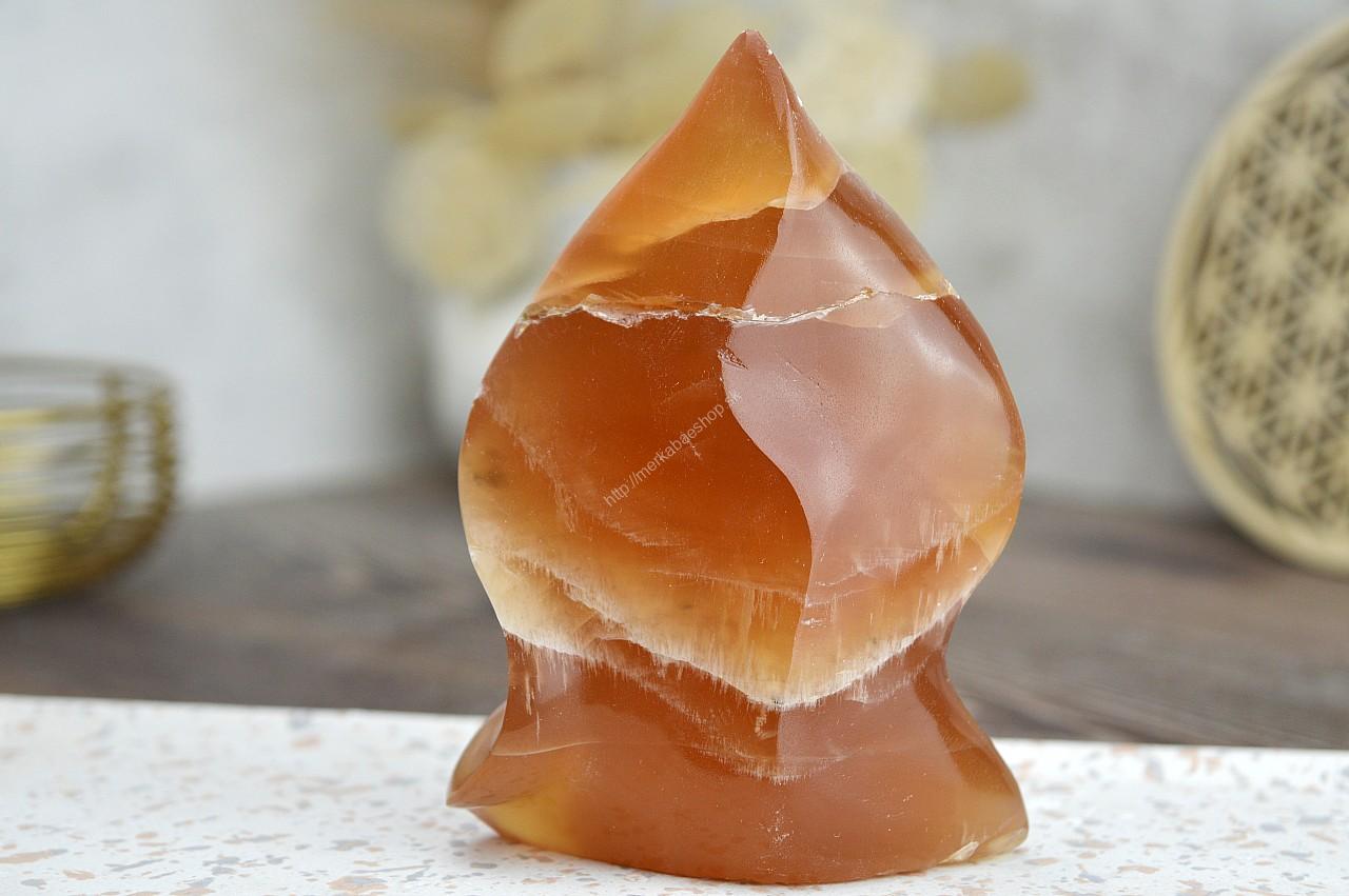 Plameň KALCIT Medový #2 - Sebaistota, Odvaha, Očista, Anjeli, Radosť