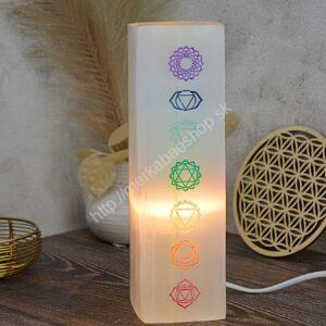 Vysokovibračná El. lampa zo SELENITU # 7 ČAKIER  (230V) - EXTRA KVALITA