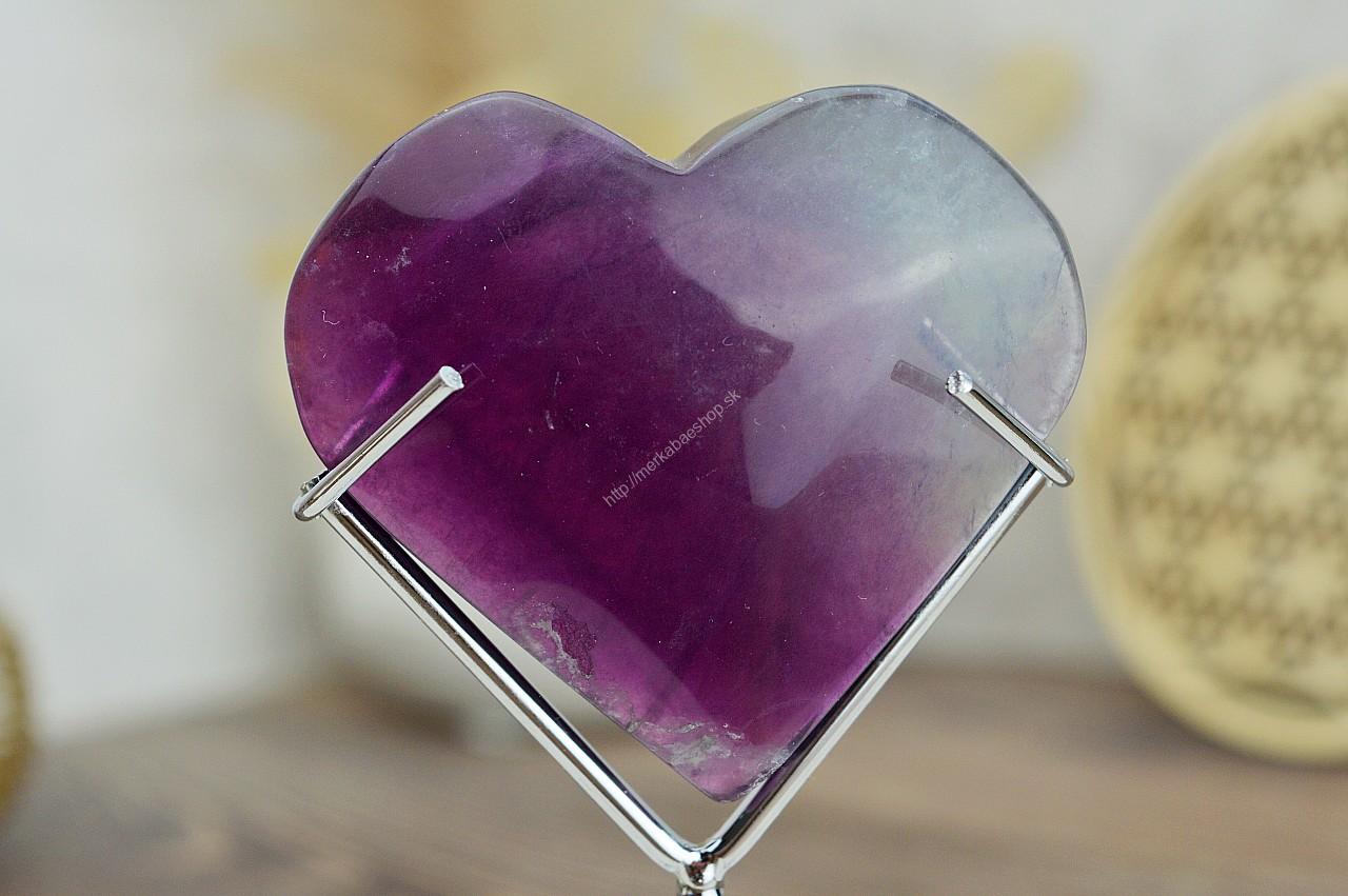 Srdce FLUORIT DÚHOVÝ #1 Jasná myseľ, sústredenie, Uvoľnenie, Božskosť