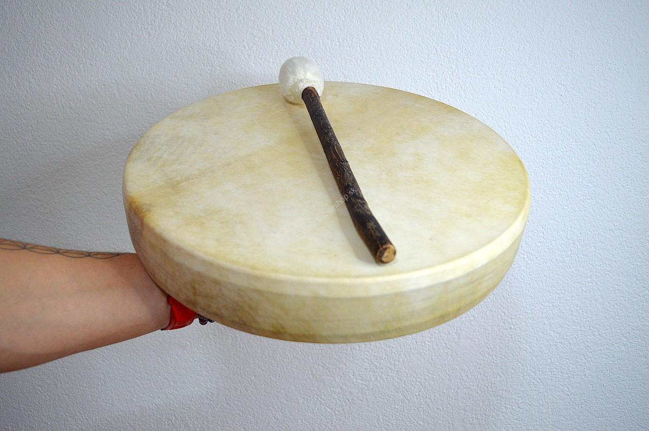 Šamanský BUBON DUCH ORLA - 40 cm- Kozia Koža, Akáciové Drevo - Laditeľný – Obrázok 3