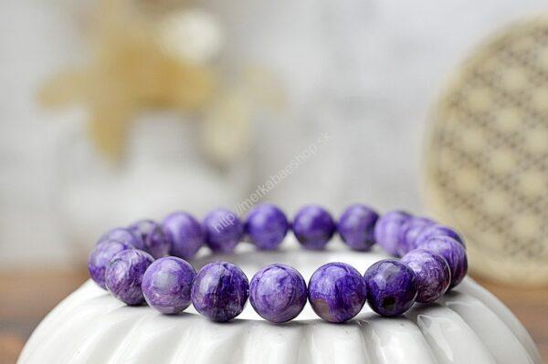 Náramok ČAROIT 10,5mm - Intuícia, Ochrana, Vysoko spirituálna energia, Nadstavenie Hraníc - EXTRA KVALITA