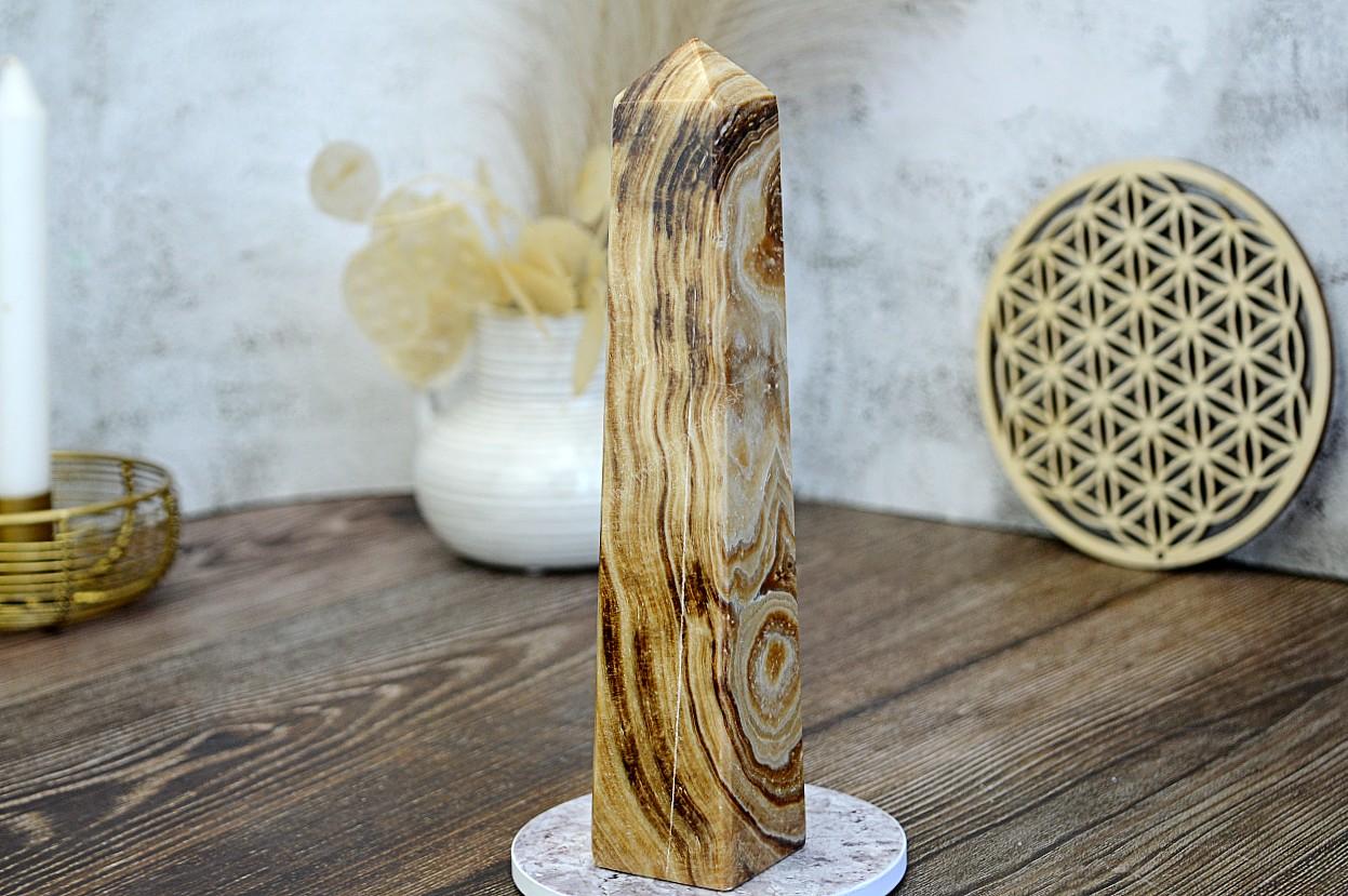 Obelisk  KALCIT ČOKOLÁDOVÝ #1 - Kameň vnútorného pokoja a Uzemnenia – Obrázok 2