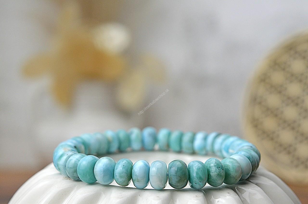 náramok LARIMAR #3 - 8,5mm EXTRA KVALITA - Energia Bohyne, Upokojuje, Komunikácia