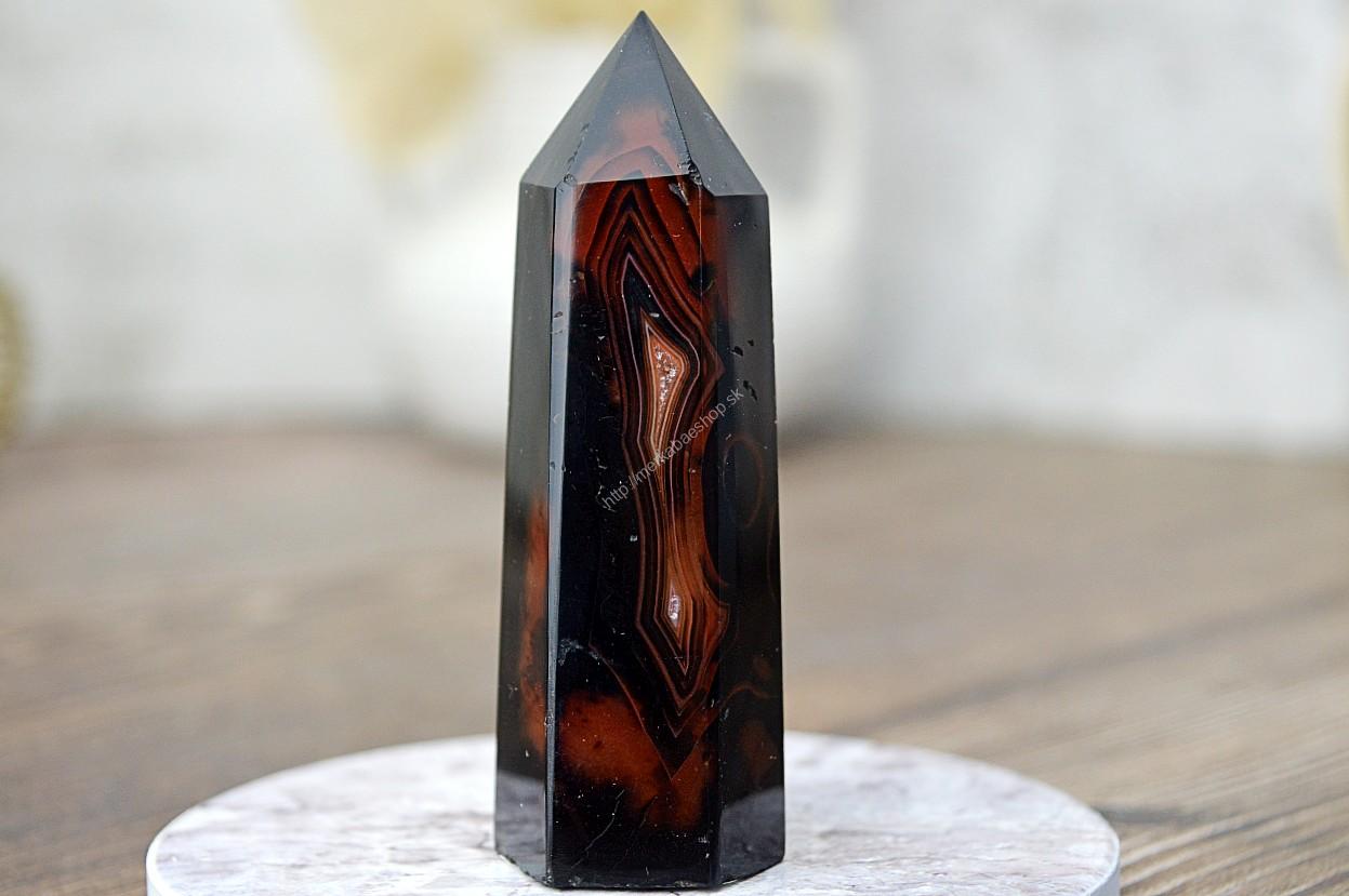 Generátor/Obelisk ACHÁT ČIERNY #3- Ochrana, Rovnováha, Uzemnenie