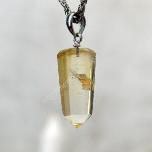 prívesok Prírodný CITRÍN TRANSMITER Obelisk #4 – Hojnosť, Radosť, Šťastie, Zdravé trávenie, Znižuje Strach a Obavy