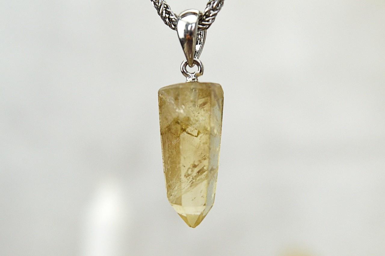 prívesok CITRÍN generátor Ag925 #3 – Hojnosť, Radosť, Šťastie, Zdravé trávenie, Znižuje Strach a Obavy