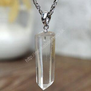 prívesok KRIŠTÁĽ obelisk - Stĺp svetla, osobný energetický kanál #1 + kožka