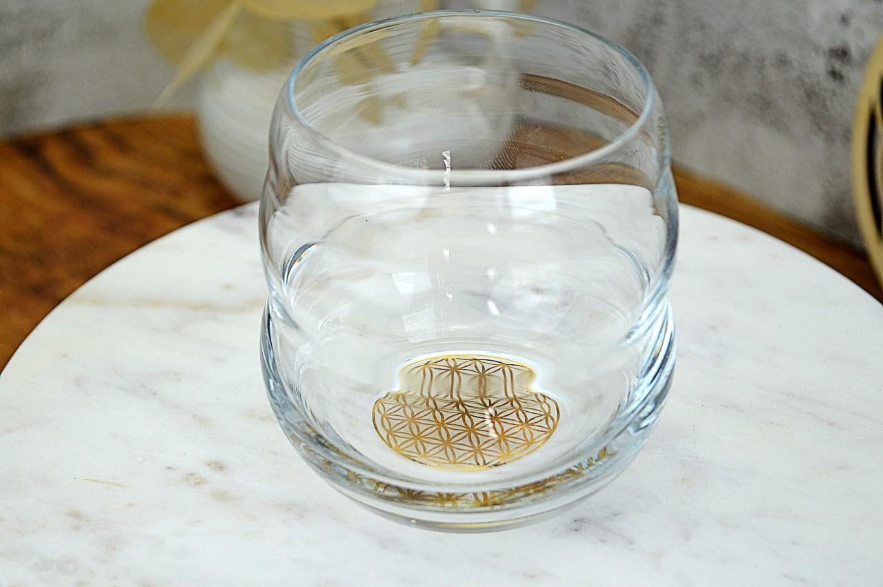 Harmonizačná Karafa + 4 poháre na vodu s 23,8 karátovým ZLATÝM KVETOM ŽIVOTA - Fibonacciho postupnosť 1,3l – Obrázok 4