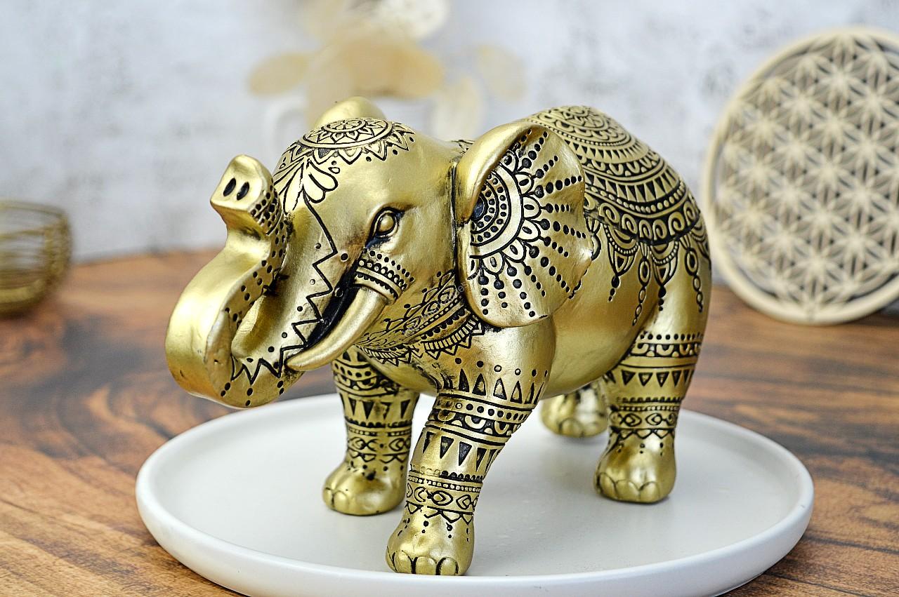 Zlatý SLON S MANDALAMI- symbol Hojnosti, Múdrosti a Ochrany