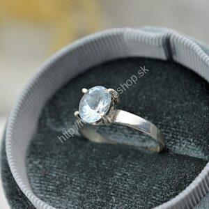 Strieborný prsteň AKVAMARÍN briliant #1  – Energetický štít Aury, Upokojenie, Komunikácia, Uvoľnenie starých vzorcov