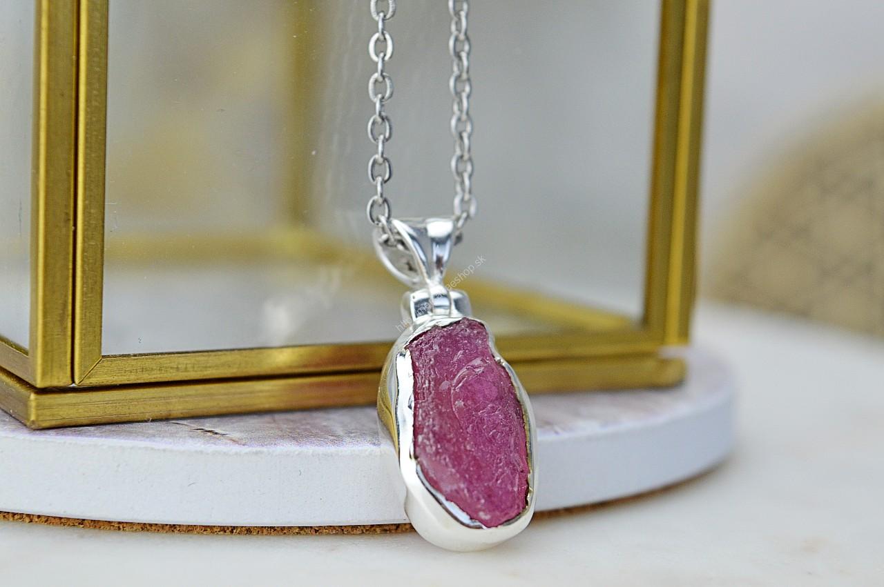 Strieborný prívesok RUBÍN Ag925/1000 #1 - Kameň Vášne, Odvahy a Životnej Sily – Obrázok 2