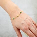 Náramok EMERALD HEART z chirurgickej ocele