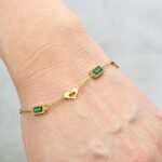 Náramok EMERALD HEART z chirurgickej ocele