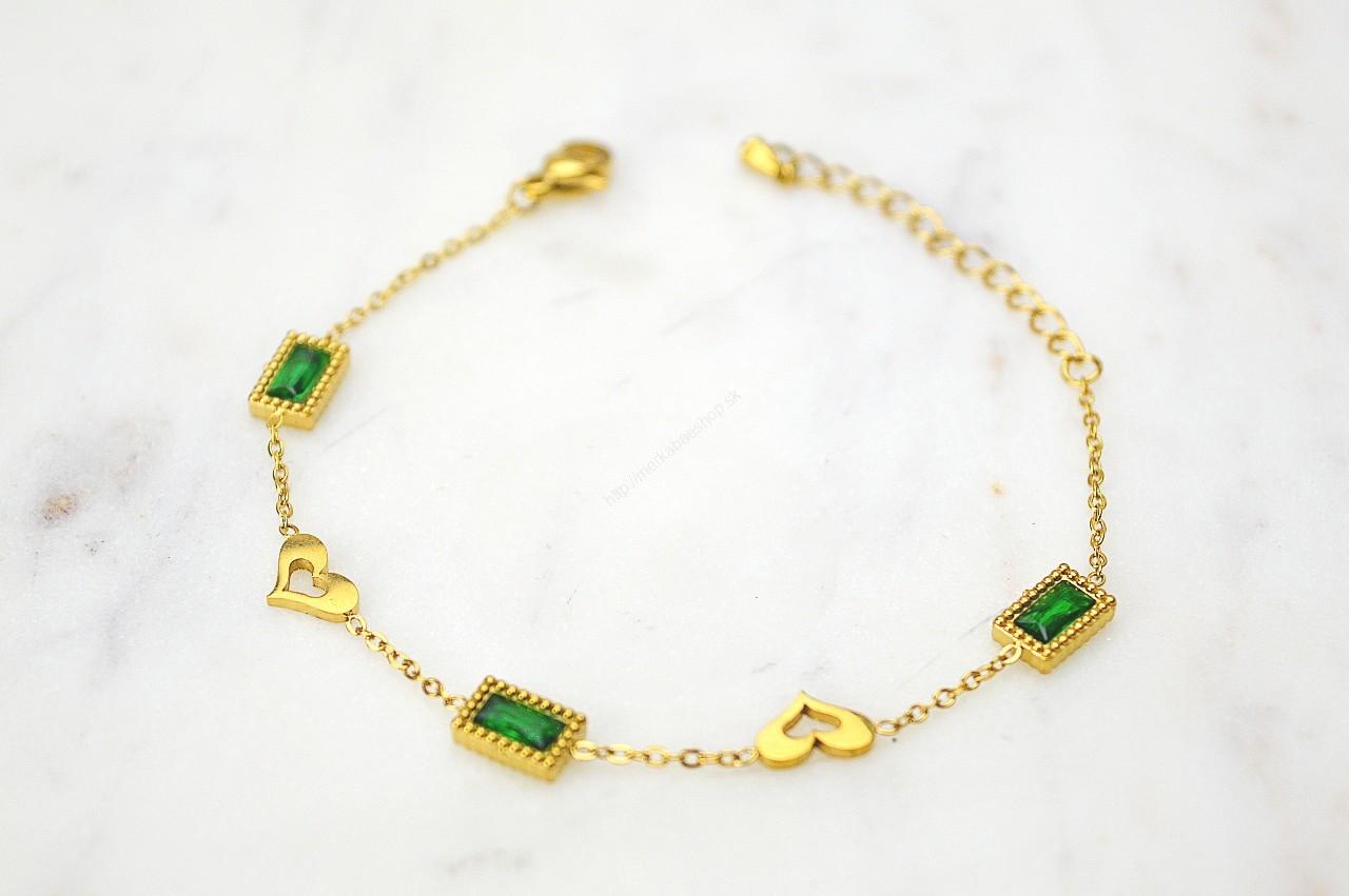 Náramok EMERALD HEART z chirurgickej ocele – Obrázok 3