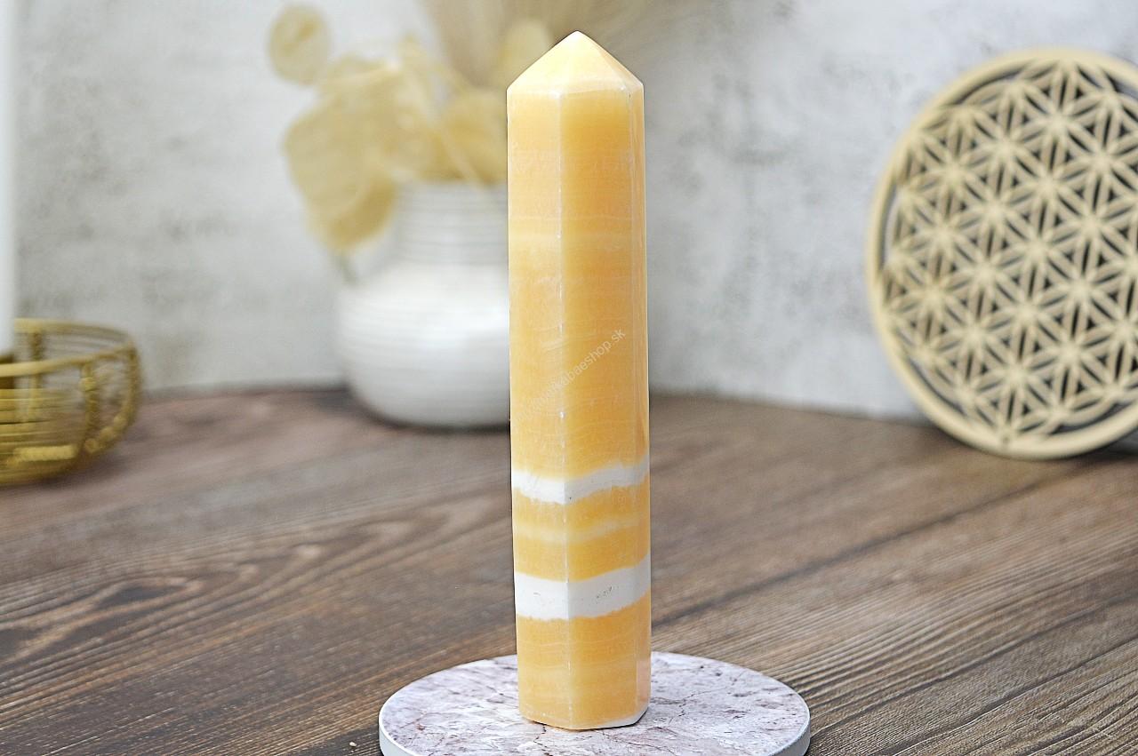 Obelisk KALCIT ORANŽOVÝ #1 - Radosť, Sexualita, Kreativita, Energia, Vzťahy