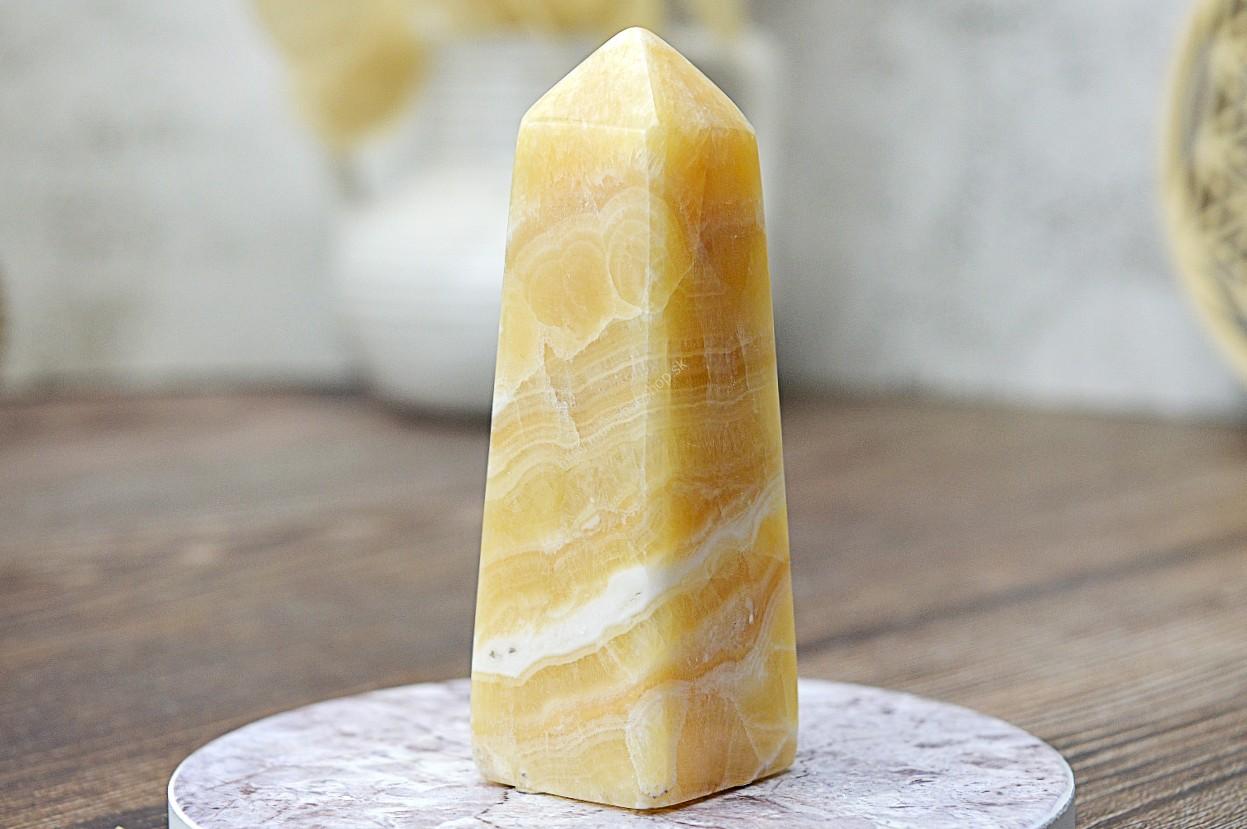 Obelisk KALCIT ORANŽOVÝ #3 - Radosť, Sexualita, Kreativita, Energia, Vzťahy