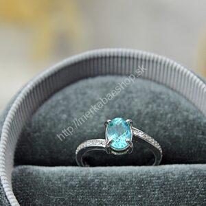 Strieborný prsteň APATIT briliant so zirkónmi #1  – Komunikácia, Vitalita, Výváženie Jin a Jang, Kundalíny, Očista od Negativity