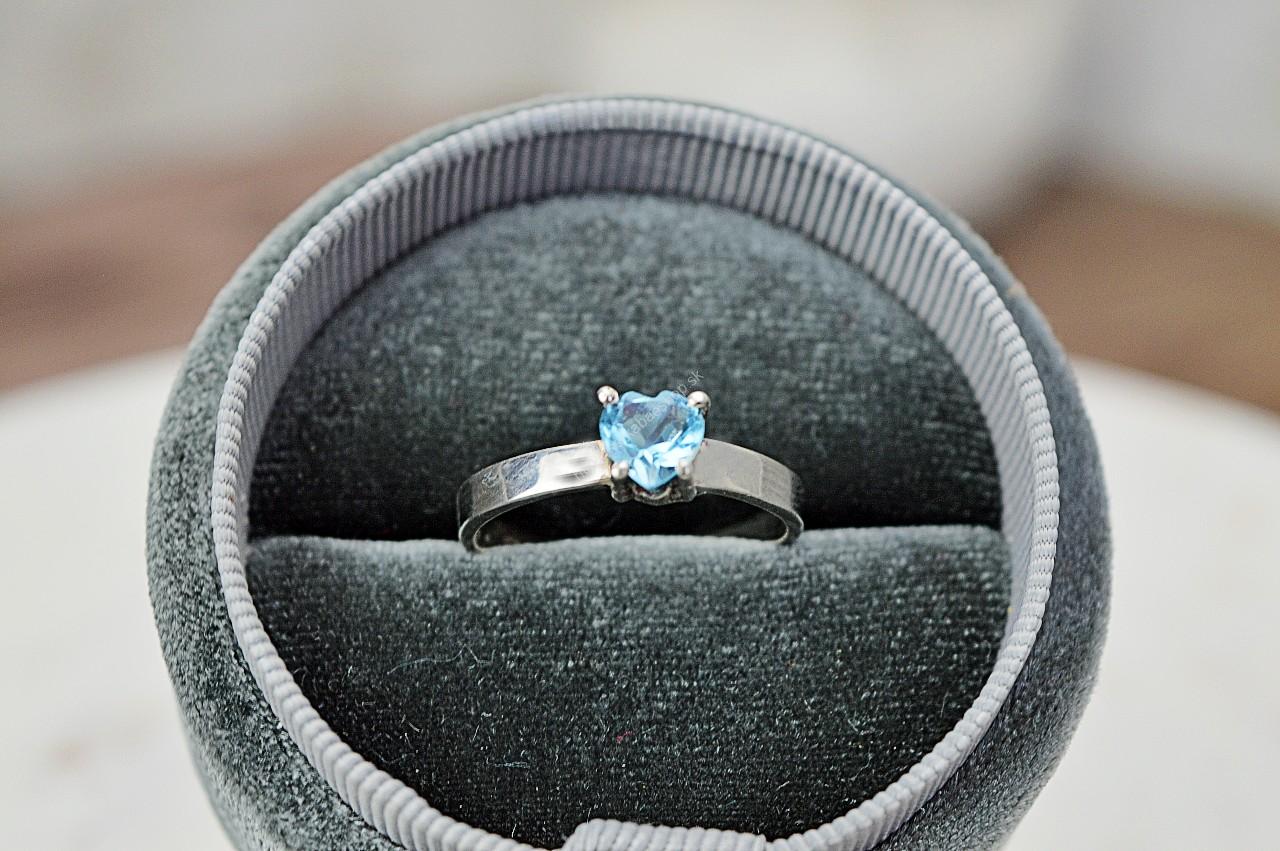 Strieborný prsteň TOPAZ MODRÝ Briliant #2- Nová cesta, Inšpirácia, Zmena, Spriechodnenie Meridiánov