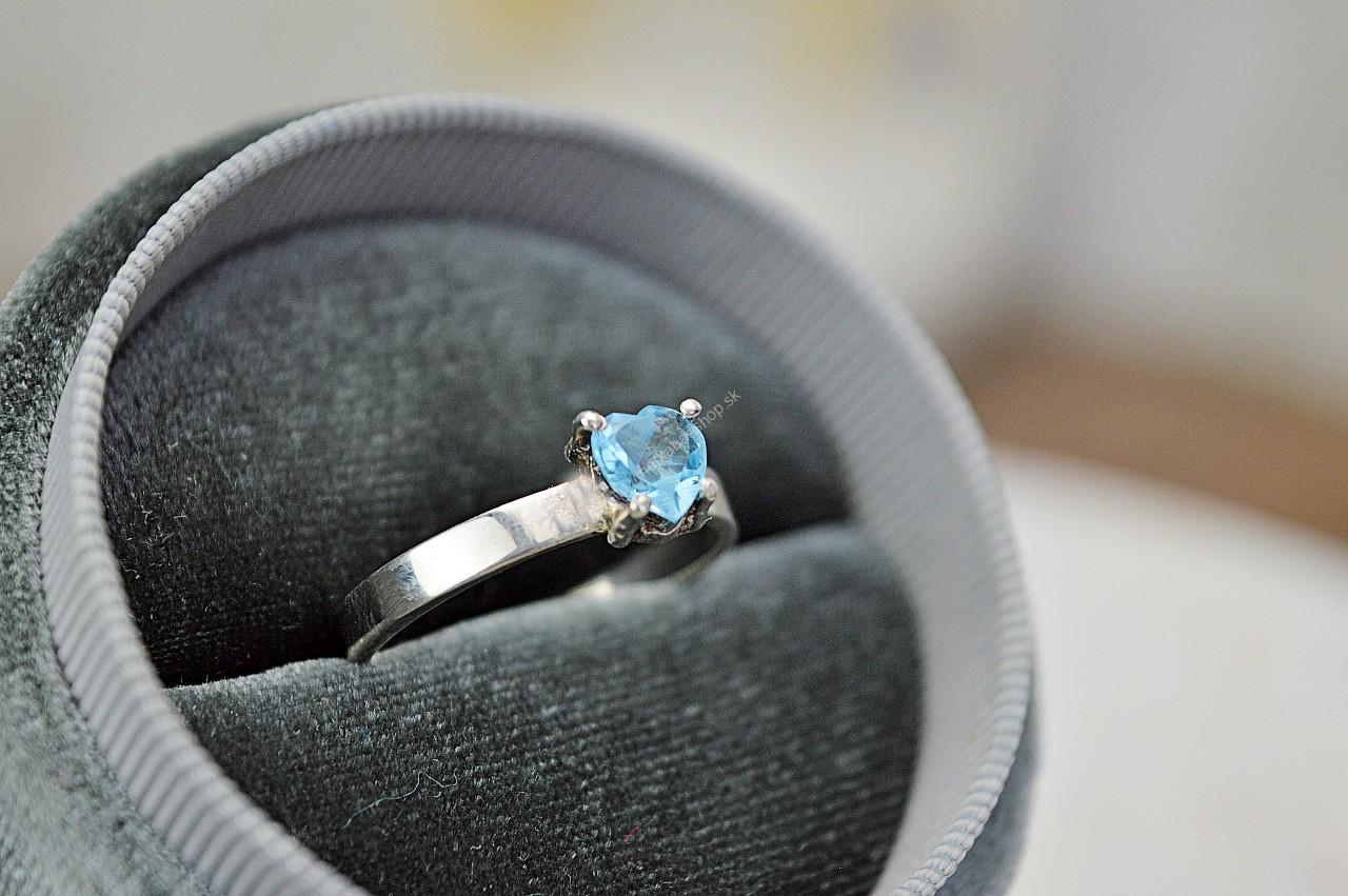 Strieborný prsteň TOPAZ MODRÝ Briliant #2- Nová cesta, Inšpirácia, Zmena, Spriechodnenie Meridiánov