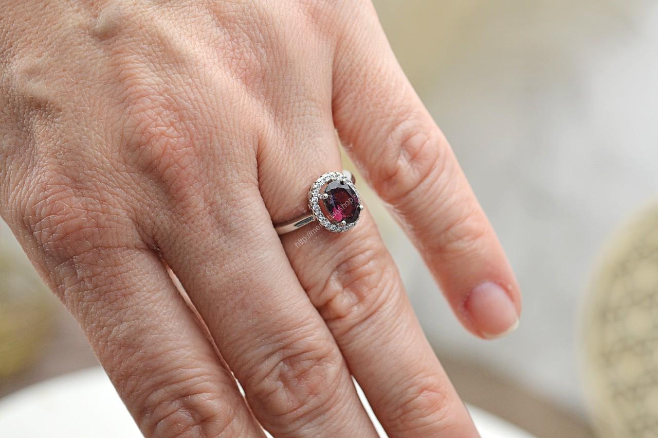Strieborný prsteň RUBELIT/ČERVENÝ TURMALÍN briliant #1 - Hlboké liečenie, Šťastie, Láska – Obrázok 3