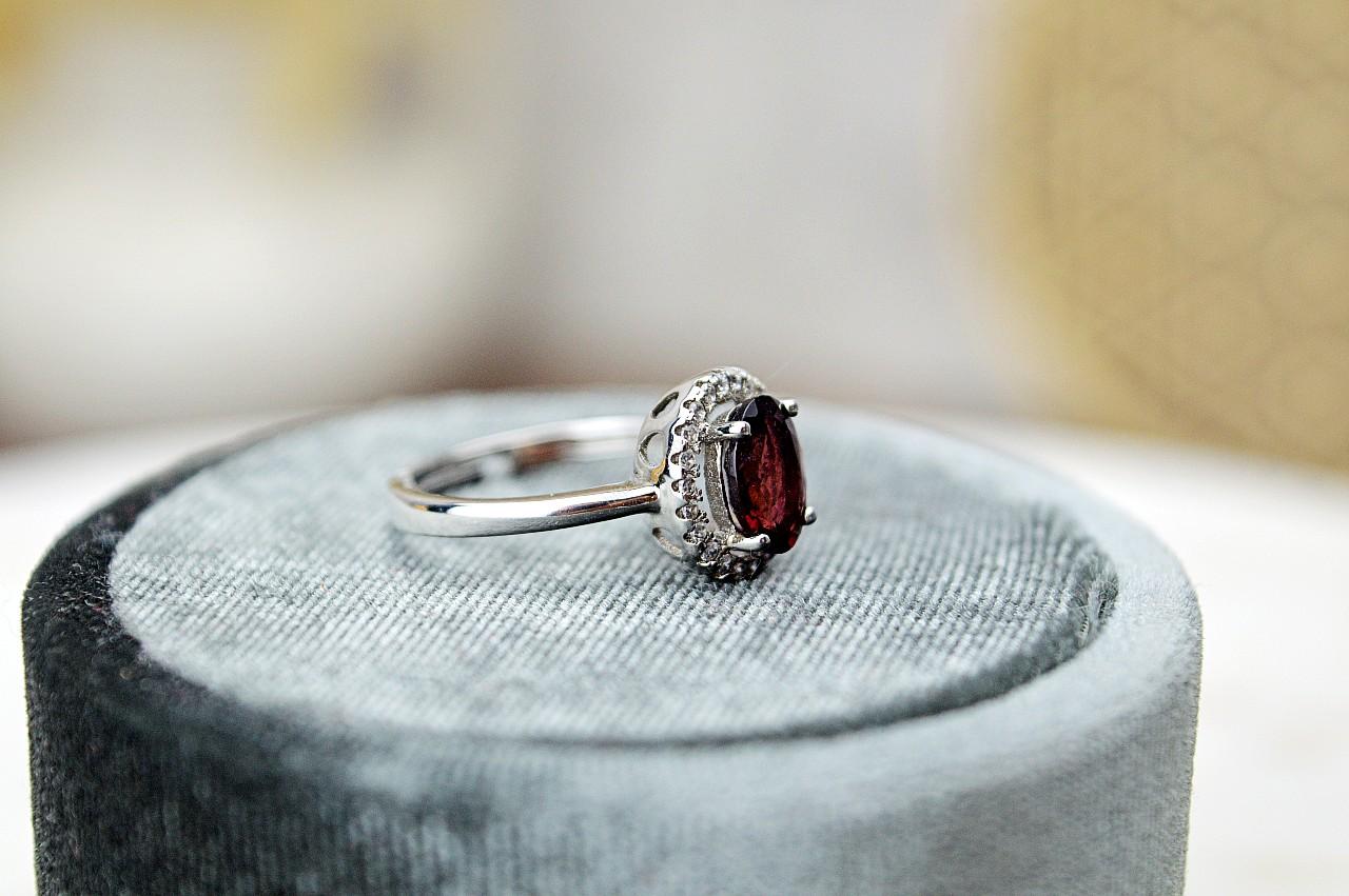 Strieborný prsteň RUBELIT/ČERVENÝ TURMALÍN briliant #1 - Hlboké liečenie, Šťastie, Láska – Obrázok 4
