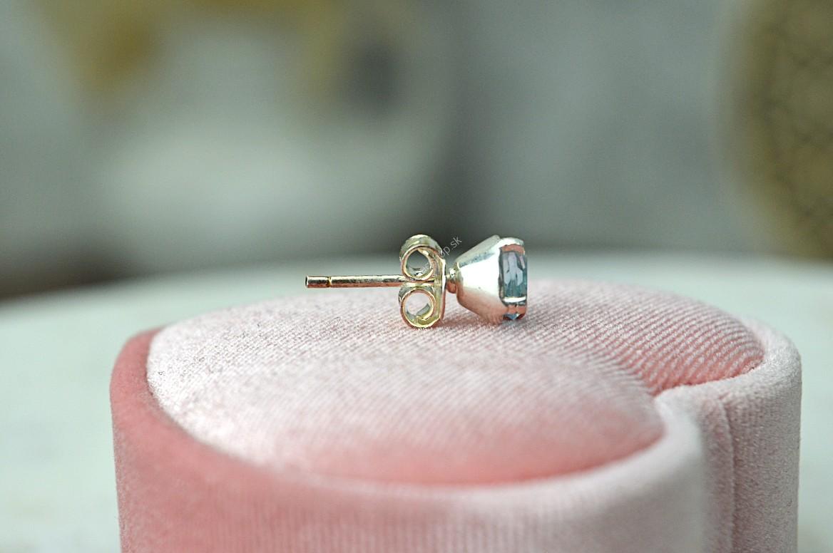 Strieborné napichovacie náušnice AKVAMARÍN briliant- Energetický štít Aury, Upokojenie, Komunikácia, Uvoľnenie starých vzorcov – Obrázok 4