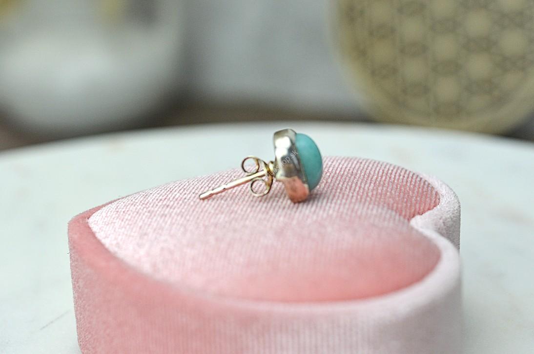 Strieborné napicovacie náušnice AMAZONIT – Talizman Rovnováhy, Pravda, Zdravie, Štítna Žľaza – Obrázok 3