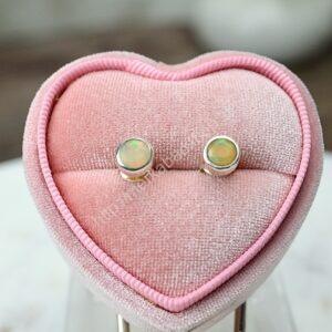 Strieborné napichovacie náušnice Austrálsky OPÁL Briliantový brus - Krása, Anjeli, Šťastie, Emocionálna úľava