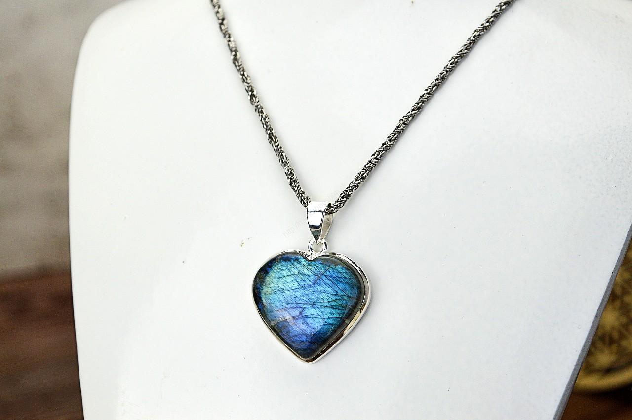 prívesok LABRADORIT AG 925 na kožke #1- Intuícia, Ochrana, Premena, Napredovanie, Prekonanie prekážok – Obrázok 3