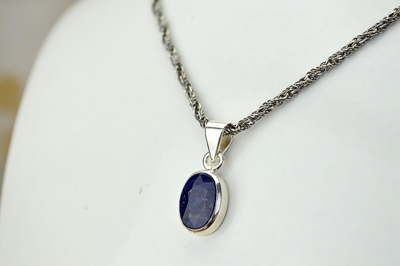 Strieborný prívesok ZAFÍR Ag925/1000 -Briliant #1 - Sila Intuície a Múdrosti – Obrázok 3