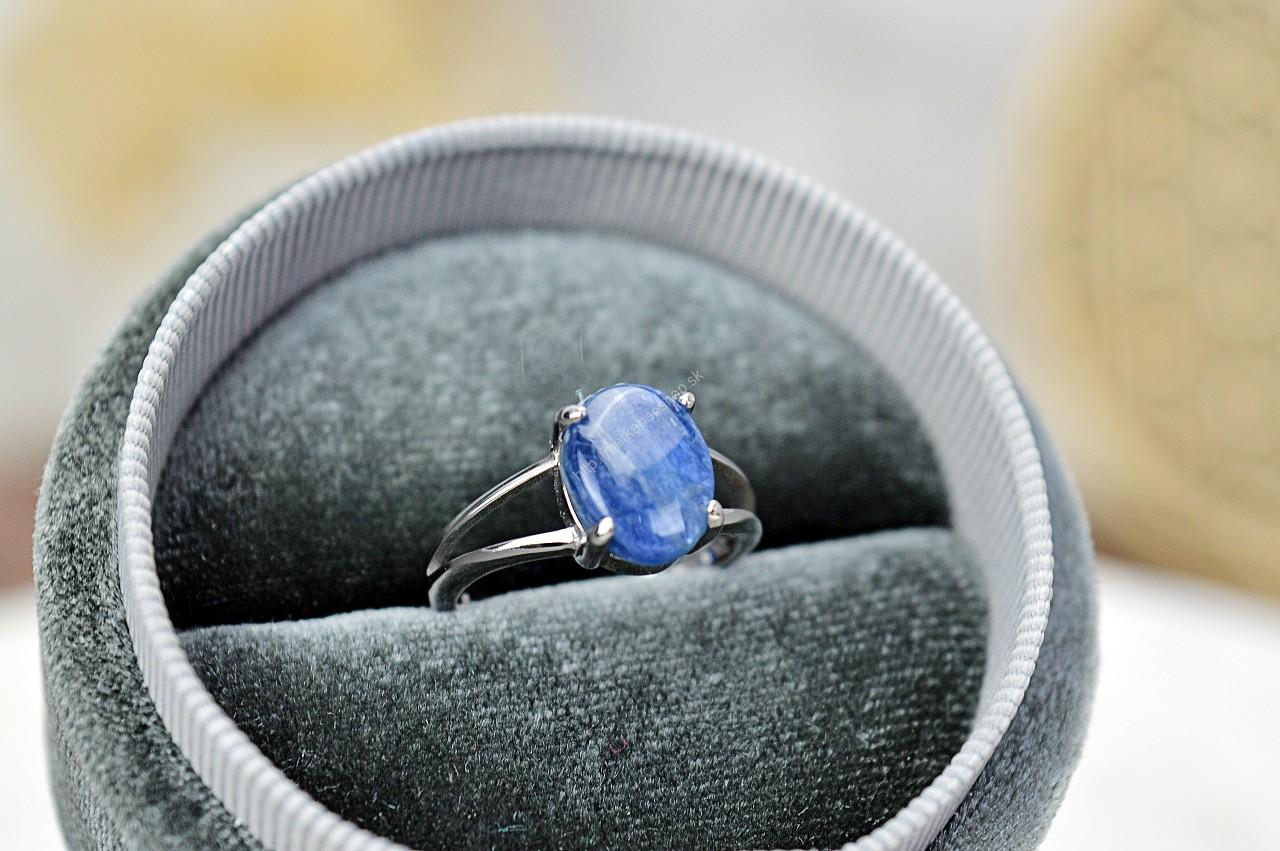 Strieborný prsteň KYANIT Disten - Duchovné vedenie, pozitívne myslenie, komunikácia, meditácia