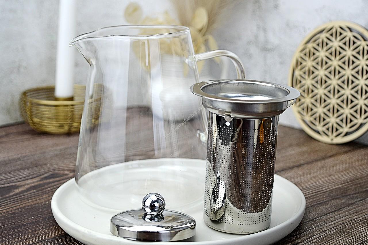 Sklenený čajník s nerezovým sitkom 950ml – Obrázok 2
