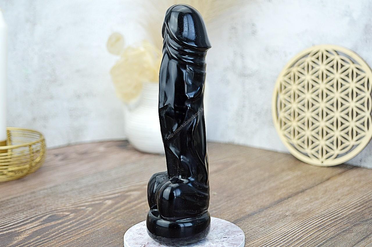 Yoni masážny falus z OBSIDIÁNU ČIERNEHO 18cm – Obrázok 2