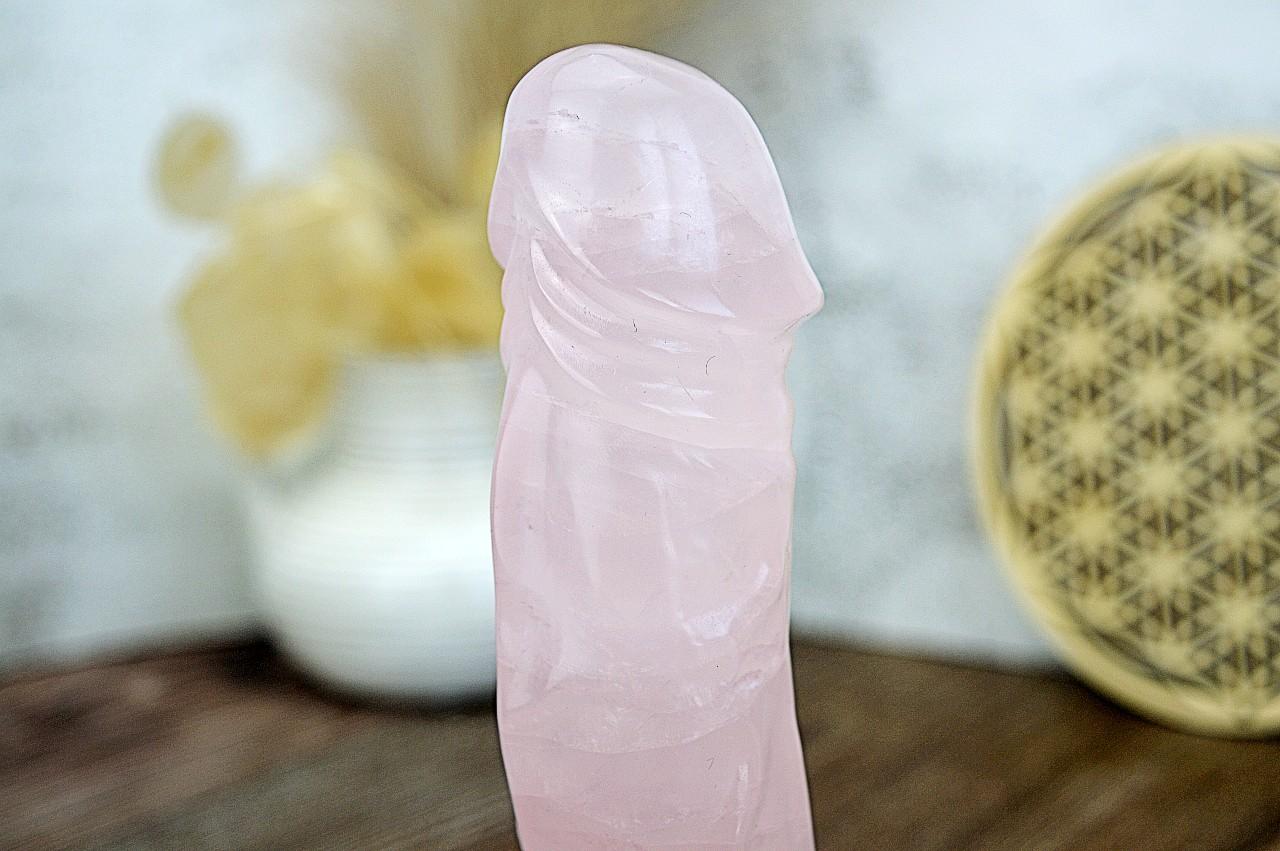 Yoni masážny falus z RUŽENÍNU 16,5cm – Obrázok 4