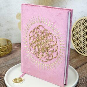 Zamatový zápisník Kvet Života - Púštna ruža