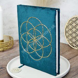 Zamatový zápisnik Semeno Života - Petrolejový