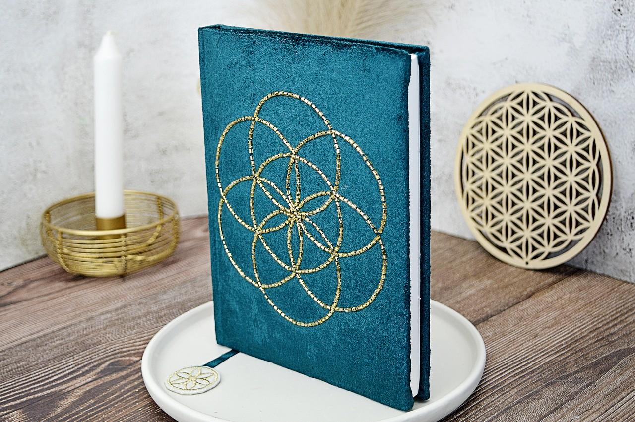 Zamatový zápisnik Semeno Života - Petrolejový