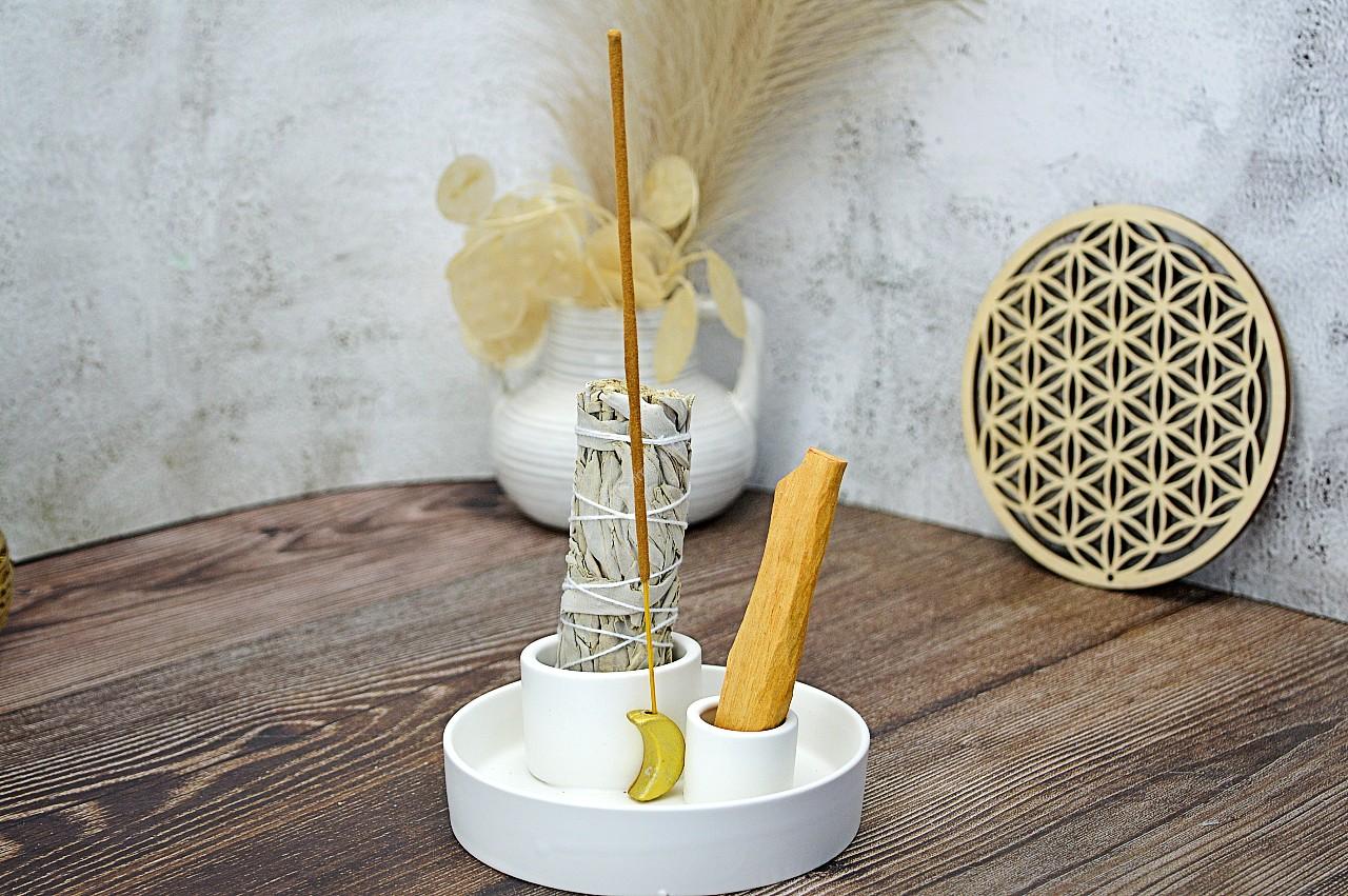 Keramický stojan na vykurovacie Zväzky, drievka PALO SANTO a Vonné tyčinky