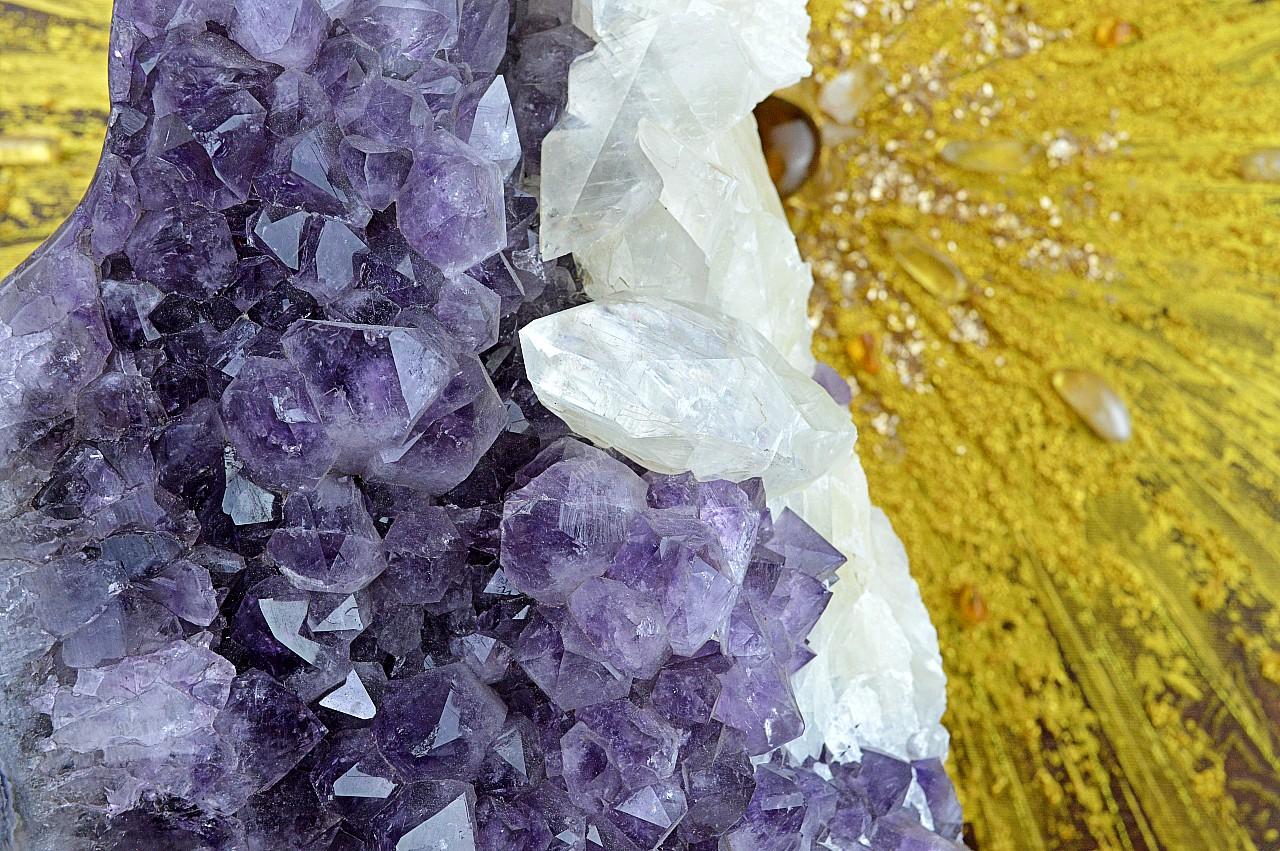 Zbierková Drúza AMETYST s KALCITOM 9,5 kg - Radosť, Vzťahy, Intuícia, Rovnováha, pokojný Spánok – Obrázok 4