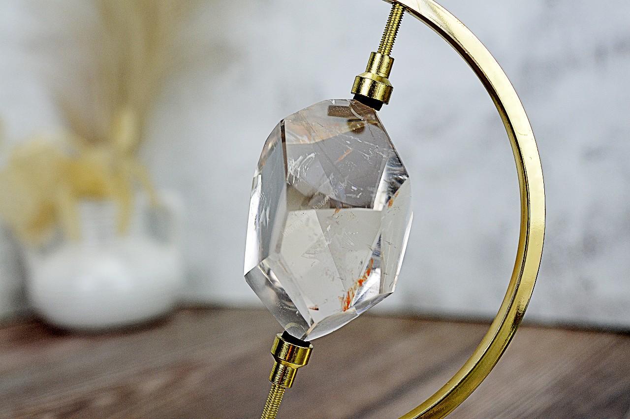 Majster Liečiteľ KRIŠTÁĽ Diamant s inklúziou HEMATITU #6- Svetlo na Zemi, Manifestovanie, Sila, Energia, Ochrana